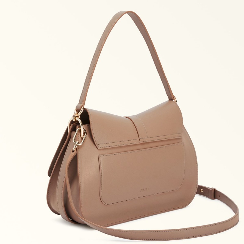 Coffee Furla FLOW Women's Handbag | ERXSGM836