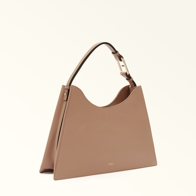 Coffee Furla NUVOLA Women's Shoulder Bags | QIAOKN158