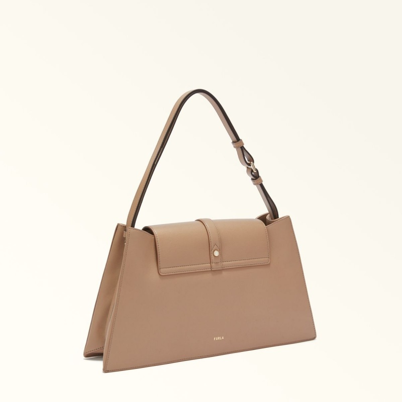 Coffee Furla NUVOLA Women's Shoulder Bags | KJDVUH964