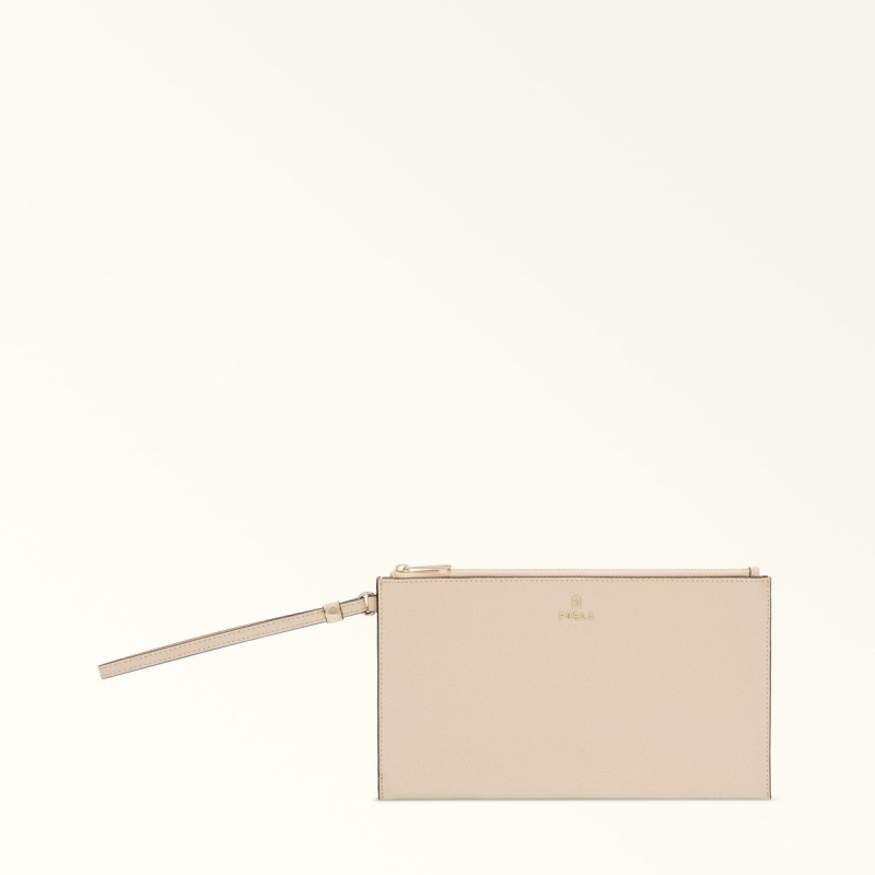 Cream Furla CAMELIA Women\'s Pouches | CNATSJ130