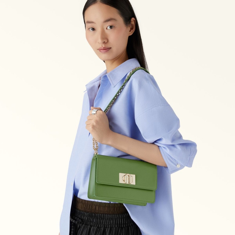 Dark Green Furla 1927 Women's Crossbody Bags | ACOMLU973