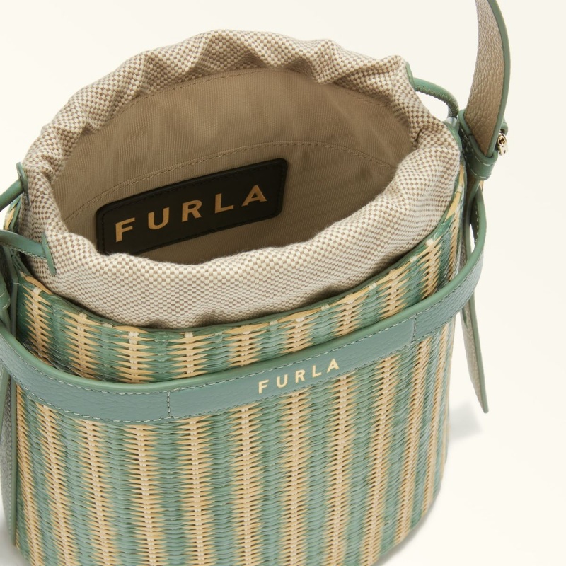 Green Furla GIOVE Women's Bucket Bags | ASMFDJ630