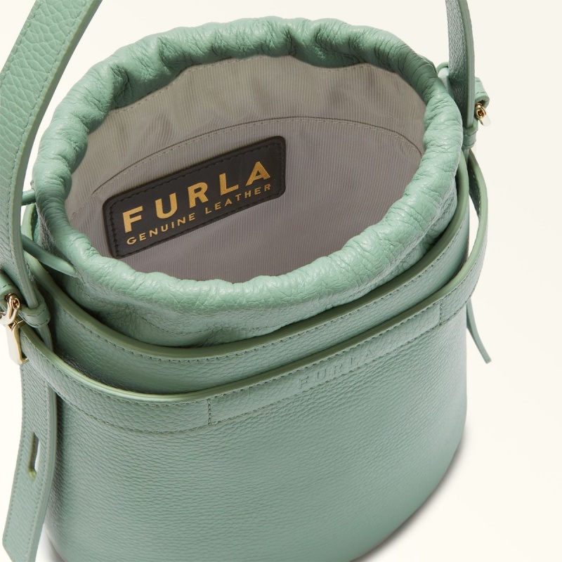 Green Furla GIOVE Women's Bucket Bags | WESGMD725