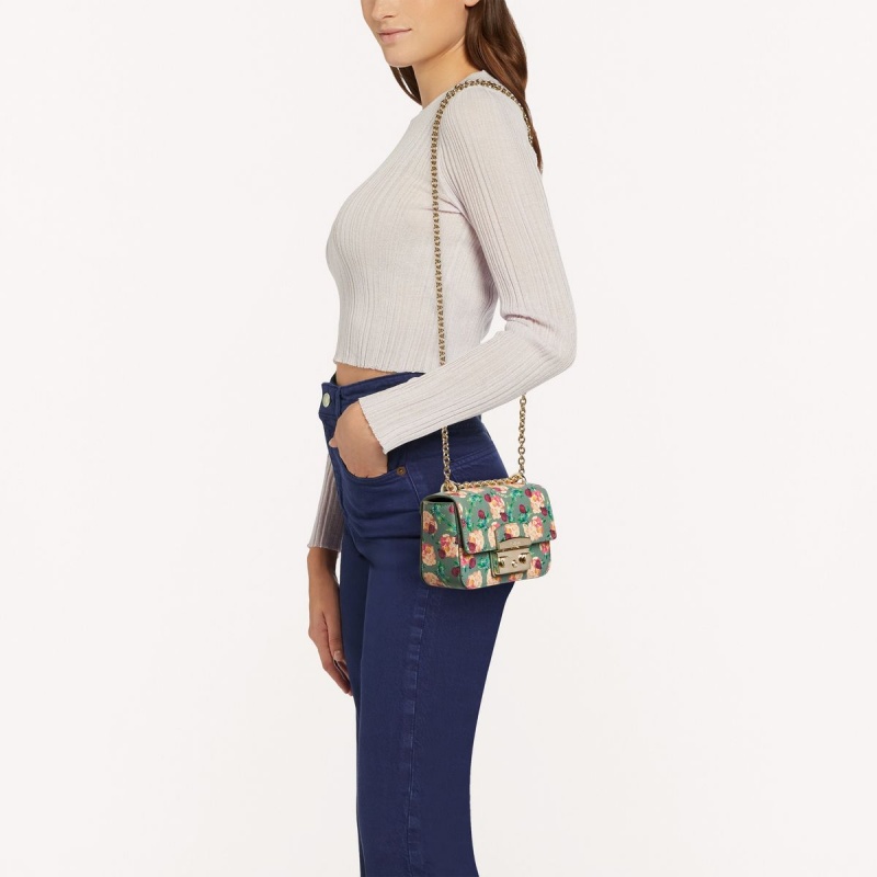 Green Furla METROPOLIS Women's Crossbody Bags | SJRHLV043