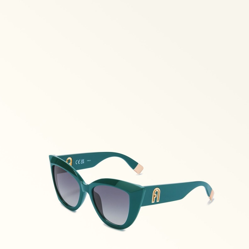 Green Furla SUNGLASSES Women's Sunglasses | YOMGLZ736