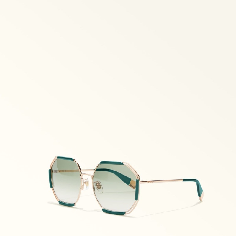 Green Furla SUNGLASSES Women's Sunglasses | EVHPYT213