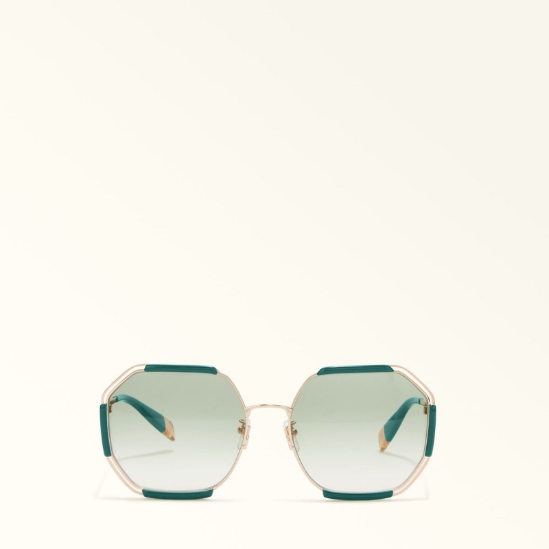 Green Furla SUNGLASSES Women\'s Sunglasses | EVHPYT213