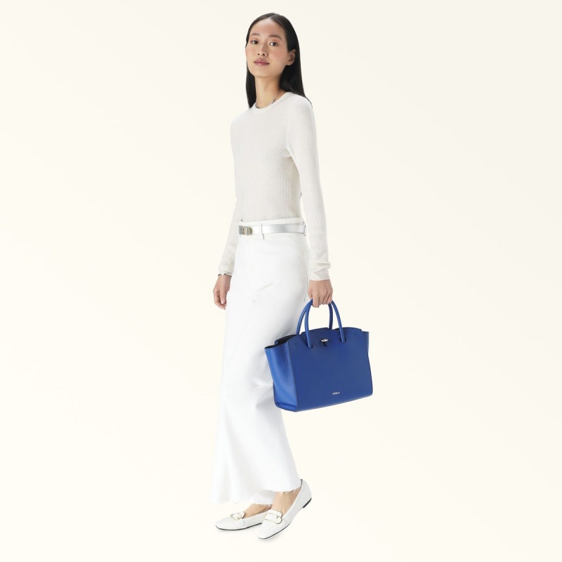 Navy Furla GENESI Women's Totes | GTLXFS806