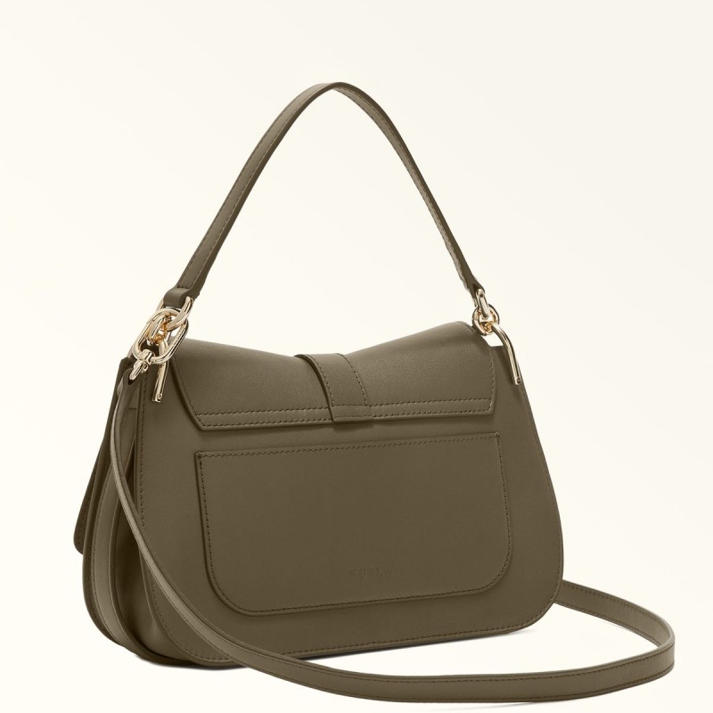 Olive Furla FLOW Women's Handbag | EMPCAL394