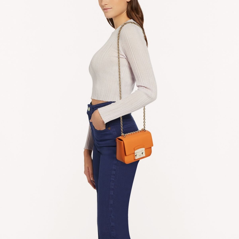 Orange Furla METROPOLIS Women's Crossbody Bags | HQWMVS381