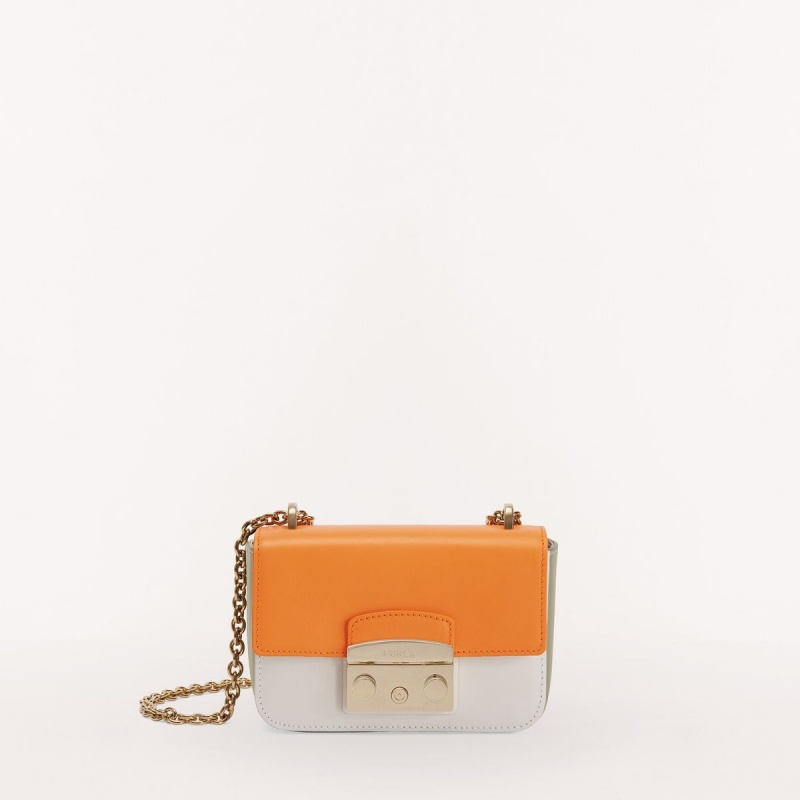 Orange / White Furla METROPOLIS Women\'s Crossbody Bags | NURZDG182