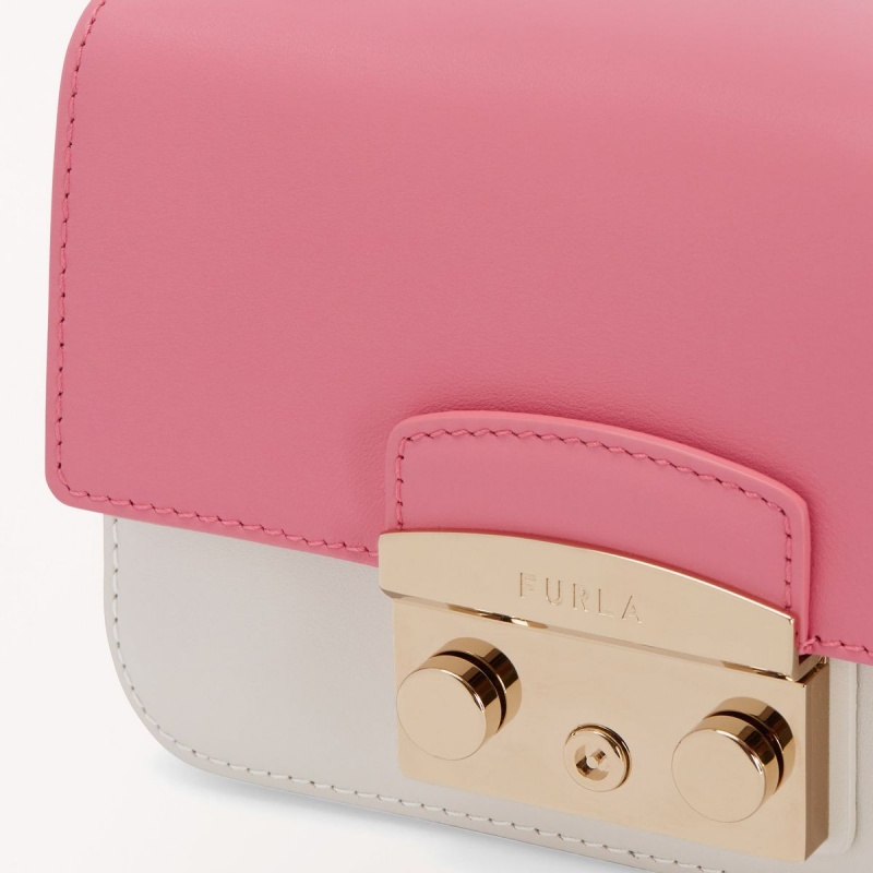 Pink / White Furla METROPOLIS Women's Crossbody Bags | EXHMJF715