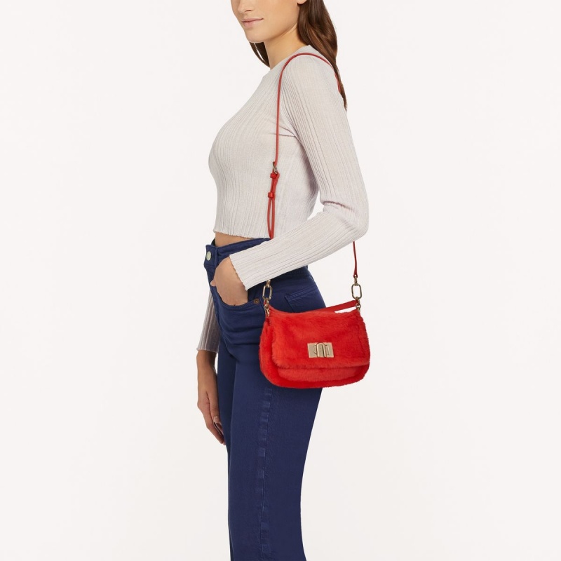 Red Furla 1927 SOFT Women's Crossbody Bags | KQANBJ913