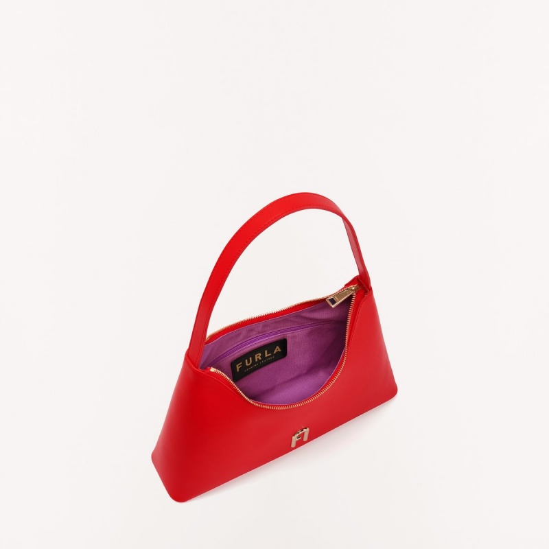 Red Furla DIAMANTE Women's Shoulder Bags | GWEYFM589