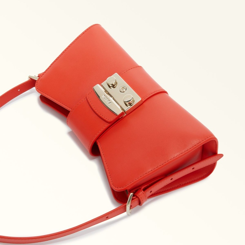 Red Furla METROPOLIS REMIX Women's Shoulder Bags | QSJEUH512