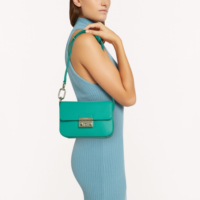 Turquoise Furla METROPOLIS Women's Shoulder Bags | APNRKJ534