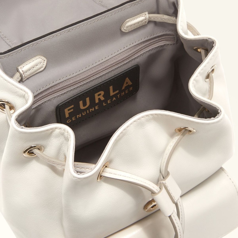 White Furla FLOW Women's Backpacks | IGQEYV679