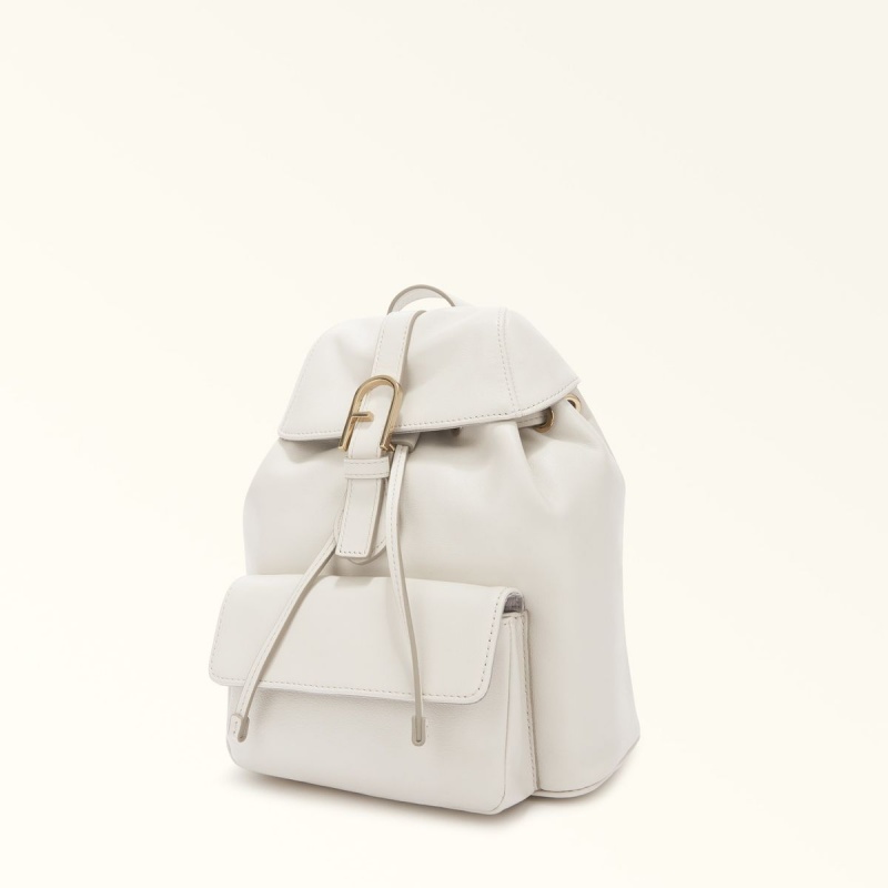 White Furla FLOW Women's Backpacks | IGQEYV679