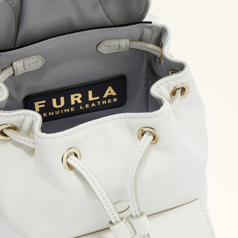 White Furla FLOW Women's Backpacks | UCKIQN917