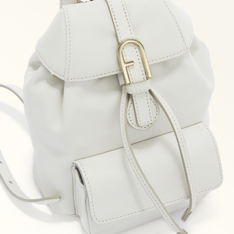 White Furla FLOW Women's Backpacks | UCKIQN917