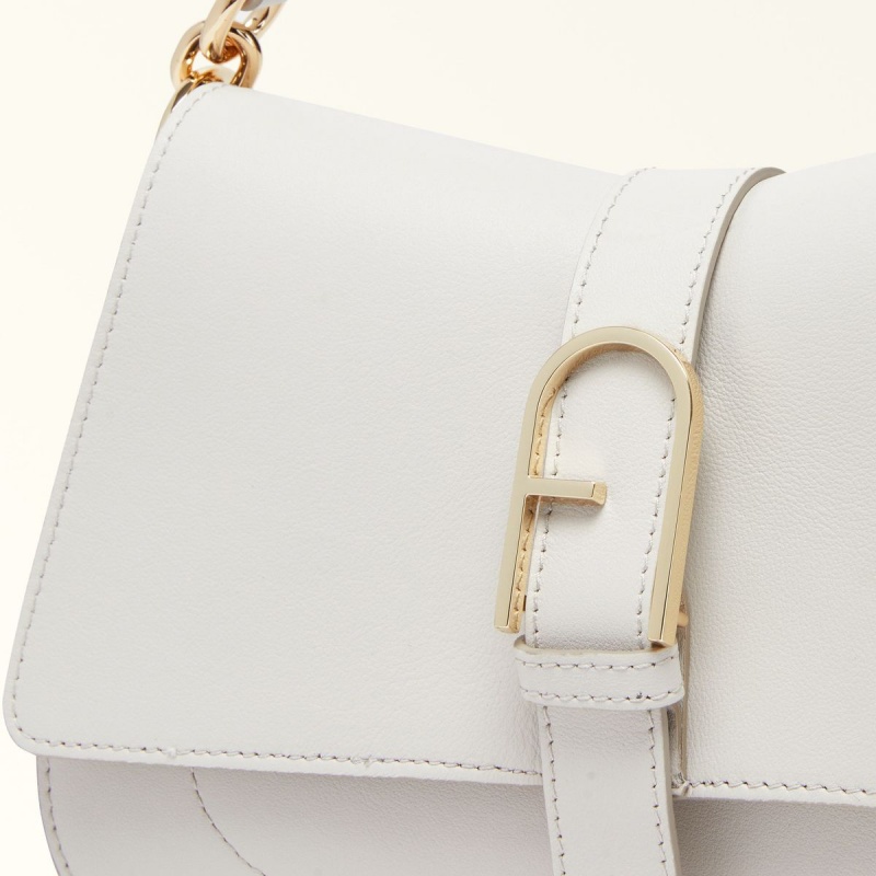 White Furla FLOW Women's Handbag | WFXEOU681