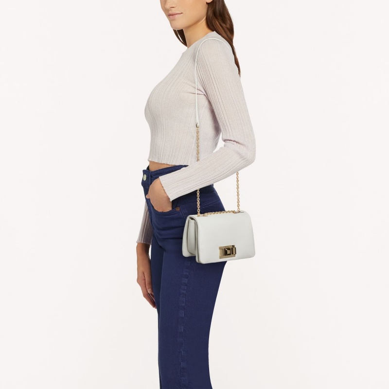 White Furla LULU Women's Crossbody Bags | FNKUMA189