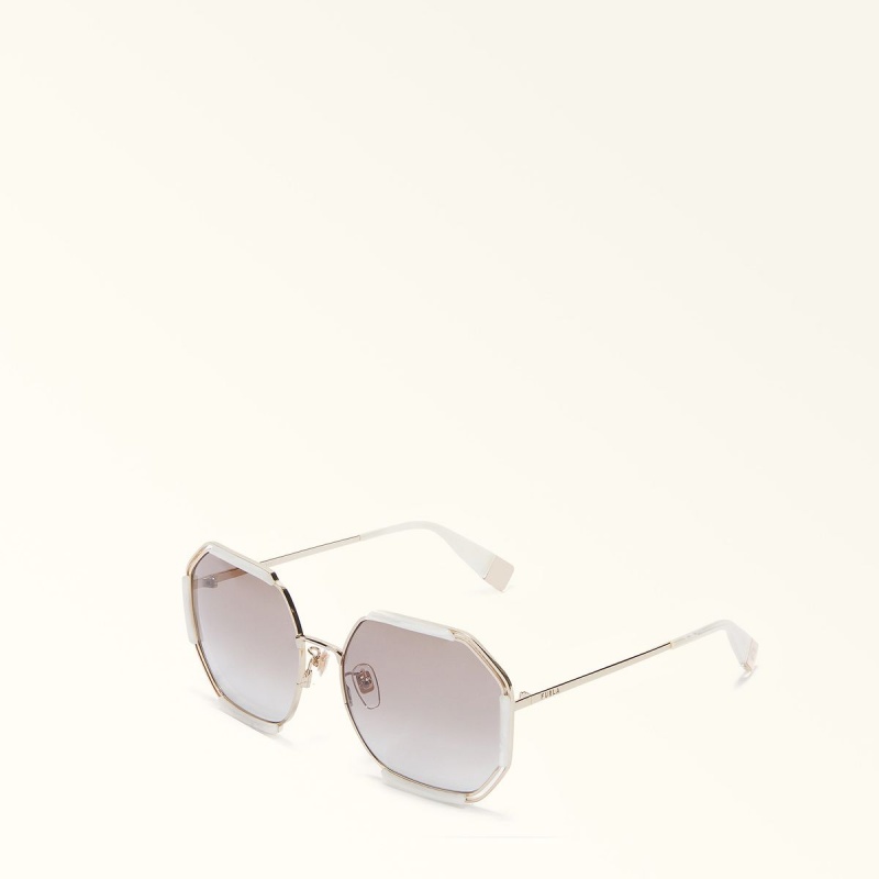 White Furla SUNGLASSES Women's Sunglasses | OTFDSM514