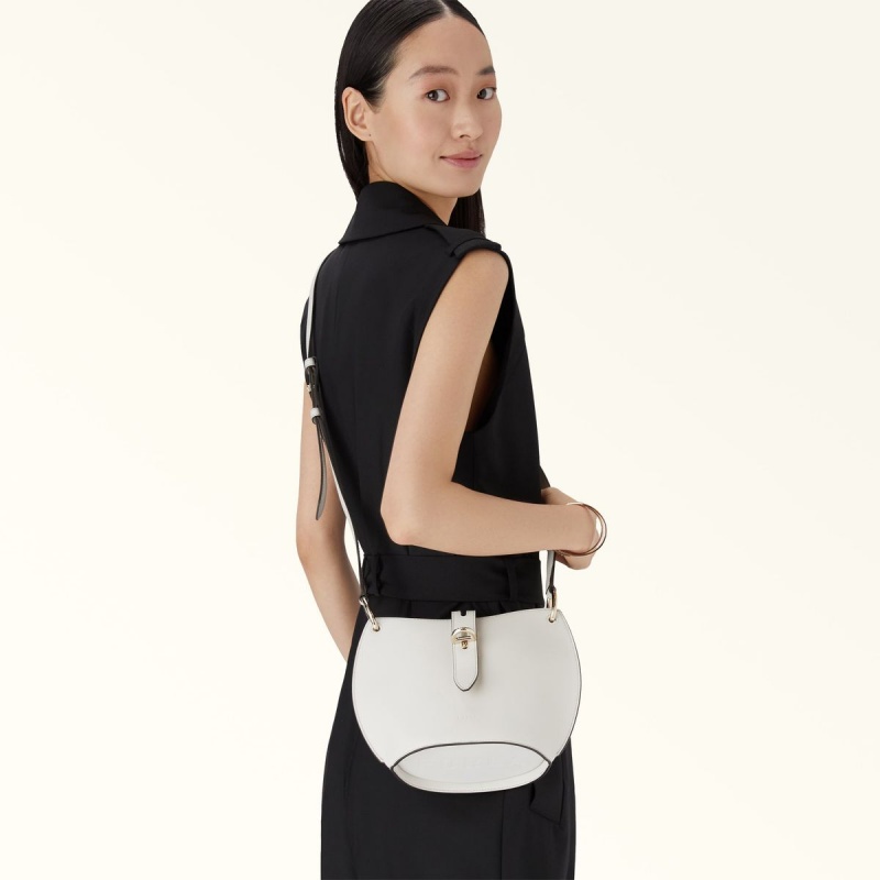 White Furla UNICA Women's Crossbody Bags | IHKWNB256