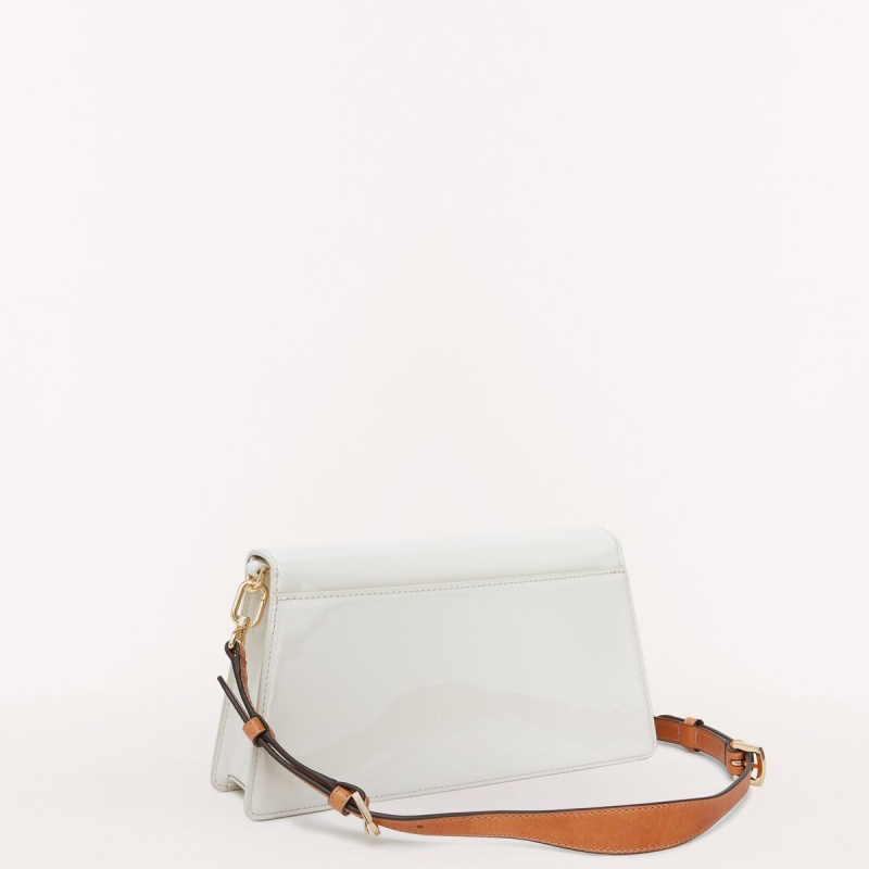 White Furla ZOE Women's Shoulder Bags | FJMCRQ257