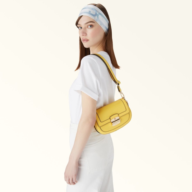 Yellow Furla CLUB 2 Women's Crossbody Bags | ZLOUGC953